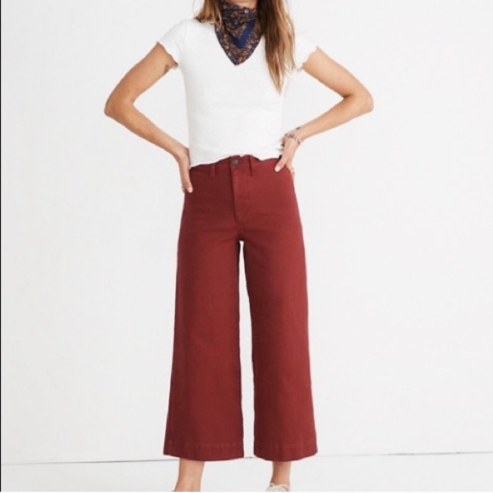 Madewell Emmett Cropped Pants - Red size 25